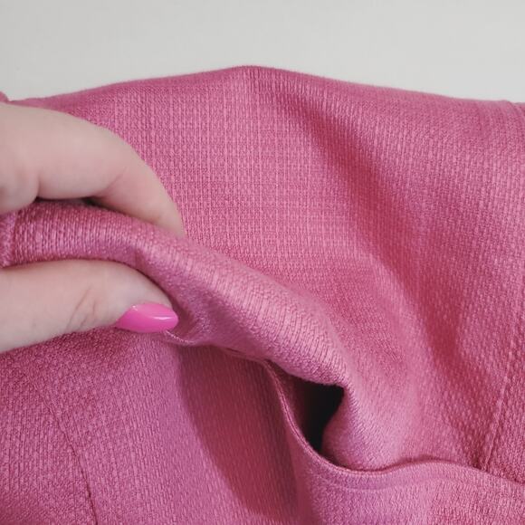 Vintage Merona | Linen Bubblegum Pink Three Button Front Blazer with Pockets - Picture 7 of 14